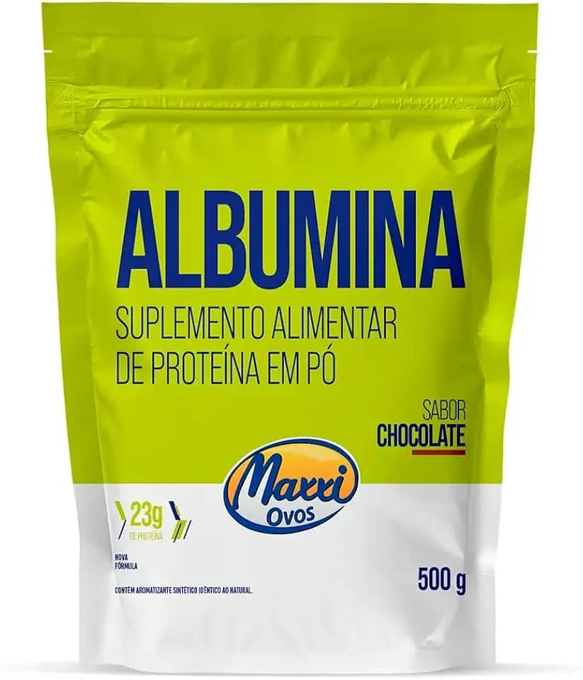 Albumina MaxxiOvos 500g - Clara de Ovo Desidratada - Suplementos Alimentar de Proteina em Pó (Chocolate)