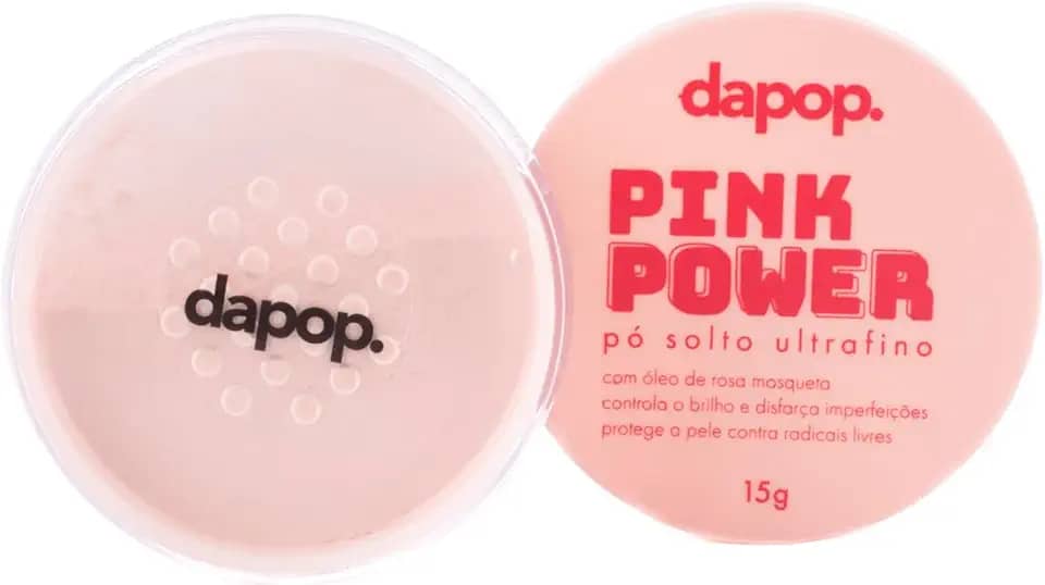 Pó Solto Para Maquiagem Pink Powder Com Rosa Mosqueta - Dapop