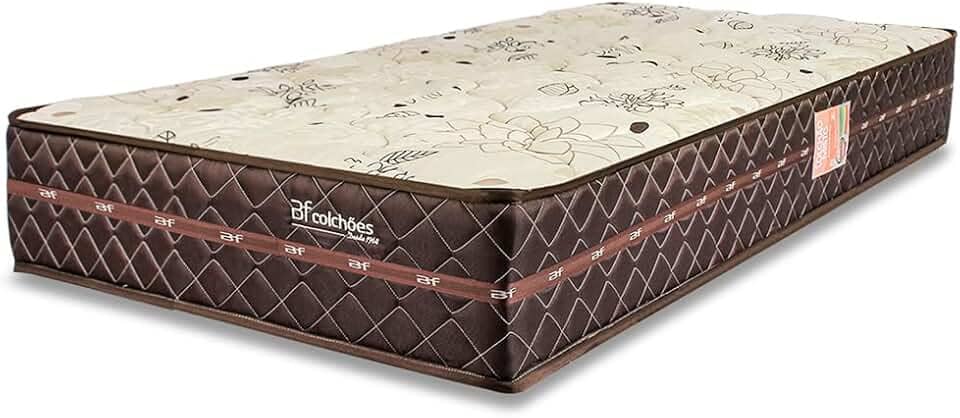 Colchão Solteiro Firme Espuma D33 Antialérgico Certificado Bege 88x188x24cm - BF Colchoes