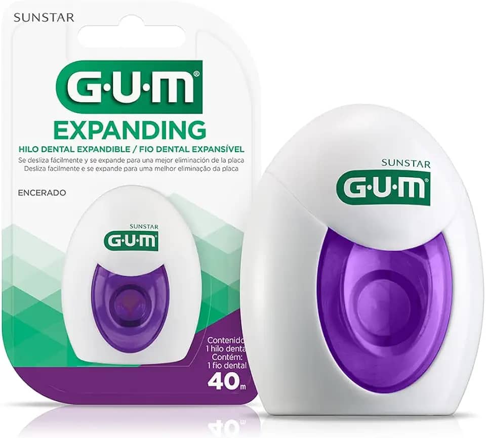 Fio Dental GUM Expanding, Fio expansível, para limpeza interdental, 40 metros, Gum
