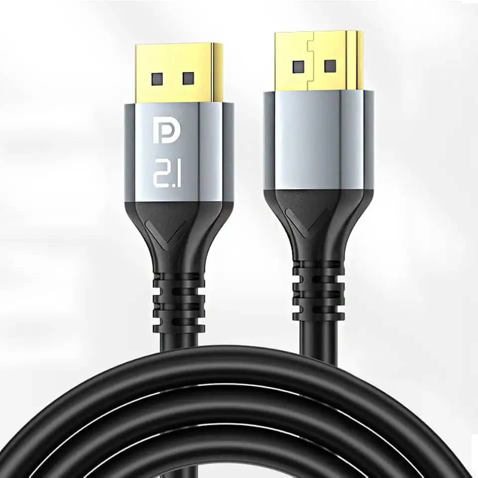 Cabo DisplayPort 16K, cabo DP 2.1 de 2 m, [16K @60Hz, 8K @120Hz, 4K @240Hz], cabo de porta de exibição de alta velocidade, suporte HDR10, HDCP, DSC 1.2a, para 4090, 7900Graphics/PC/TV/monitor de jogos