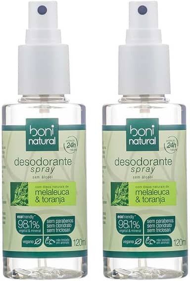 Kit com 2 Desodorantes Spray Natural Melaleuca e Toranja – Boni Natural