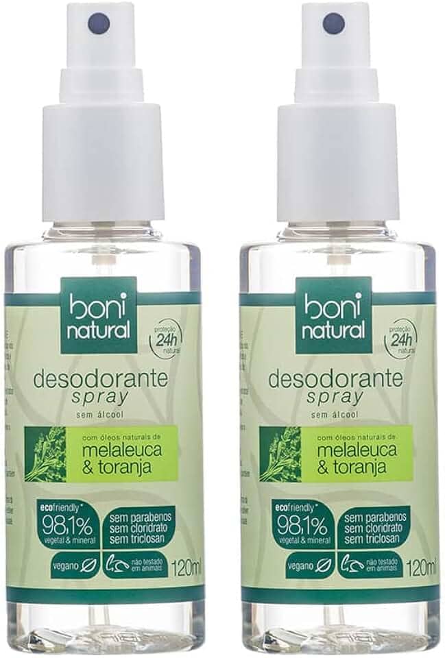 Kit com 2 Desodorantes Spray Natural Melaleuca e Toranja – Boni Natural