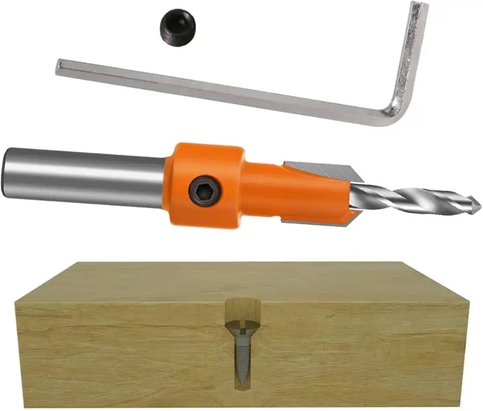 Kit 3 Broca Escareadora Rebaixo De Parafuso Em Madeira Com Limitador 3x8