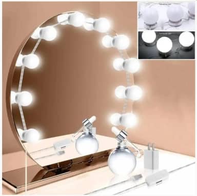 Kit Luz De Led Para Camarim Maquiagem 3 Cores 10 Lâmpadas