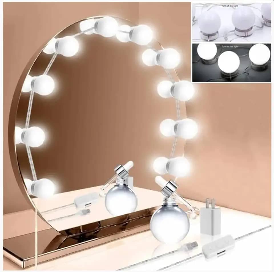 Kit Luz De Led Para Camarim Maquiagem 3 Cores 10 Lâmpadas