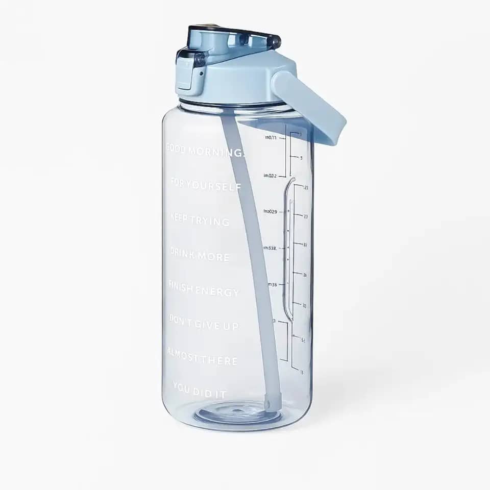 Garrafa de Água 800Ml Litros com Canudo para Esportes Academia Corrida Acampamento Escola Squeeze Casa Buritis (Azul)