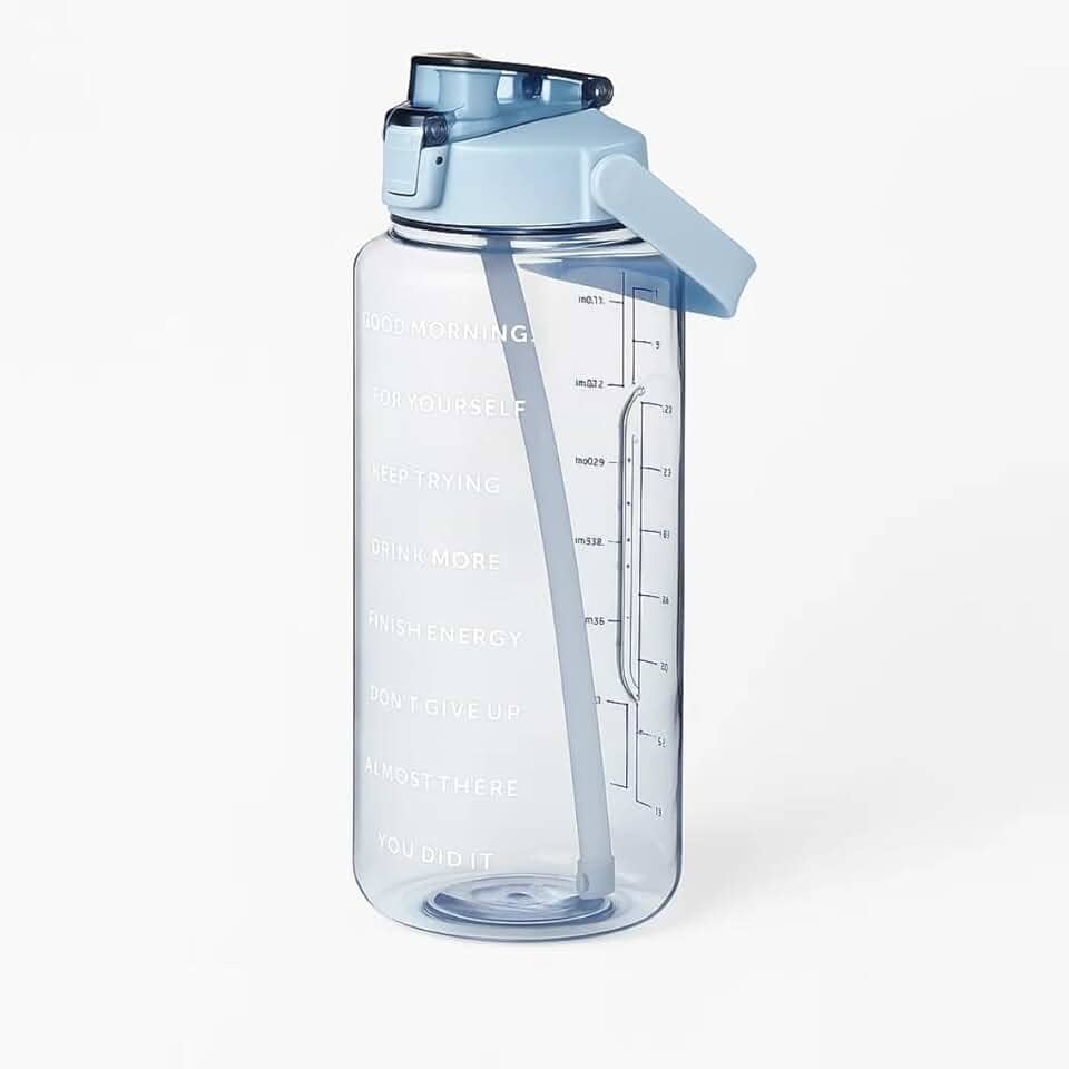 Garrafa de Água 800Ml Litros com Canudo para Esportes Academia Corrida Acampamento Escola Squeeze Casa Buritis (Azul)
