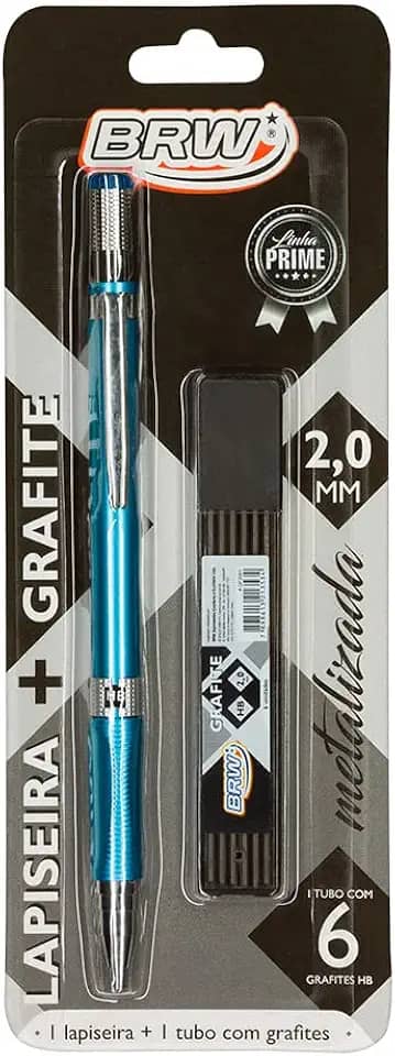 Lapiseira Metalizada Azul + Grafite 2.0mm, BRW