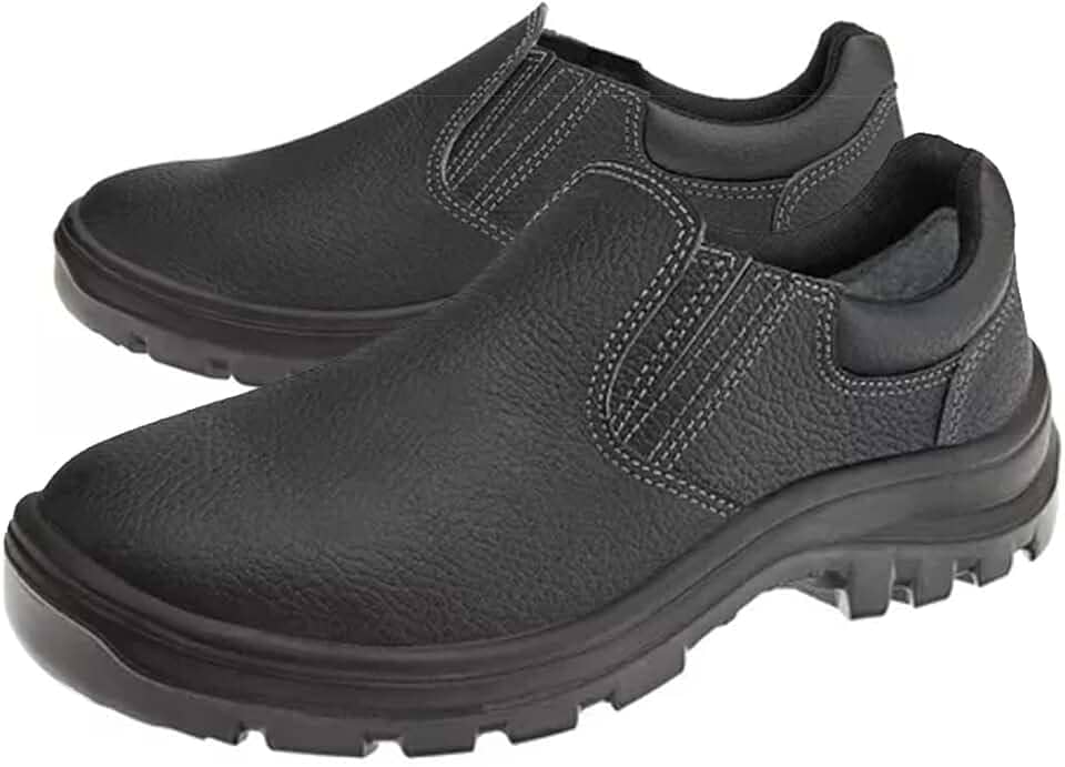 Sapato botina Segurança Ocupacional EPI Vulcaflex Marluvas 10vt48-A cabedal em couro Bico Aço e solado Bidensidade