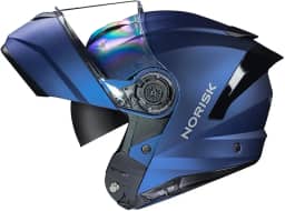 Capacete Articulado Norisk Force 2 Azul Fosco Robocop Oculos