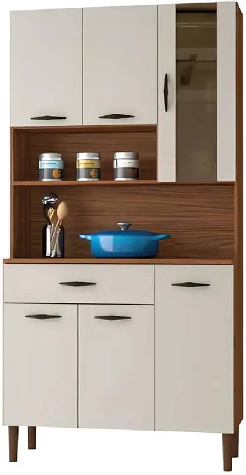 Armário De Cozinha Completa Golden Nogueira/Off White