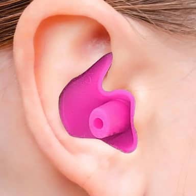 Protetor de Ouvido para Natação em Silicone Flexível, Tampão Auricular - Adulto (Rosa, Tamanho único)
