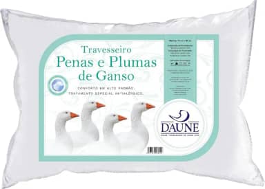 Travesseiro 85% Penas E 15% Plumas 50x70cm Conforto Branco