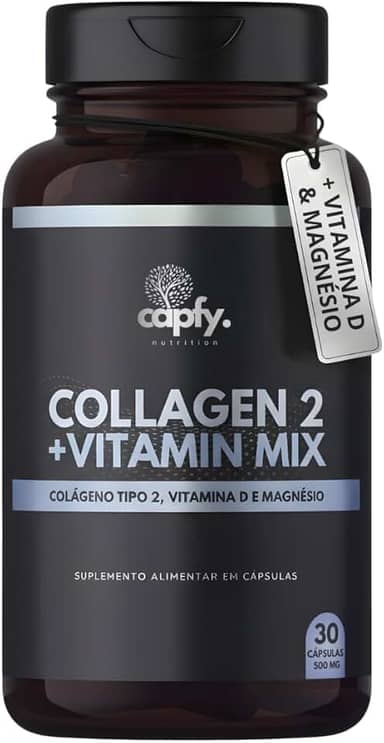 Colágeno Tipo 2 + Vitamina D3 + Vitamina K2 + Magnésio Vitaminas para Joelho e Articulações Collagen Plus Premium Capfy.Nutrition