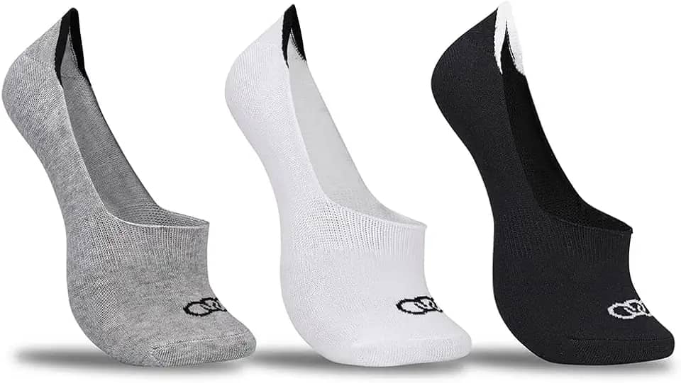 Kit Meia Olympikus Ult Invisível 3 Pares Branca, Cinza e Preta