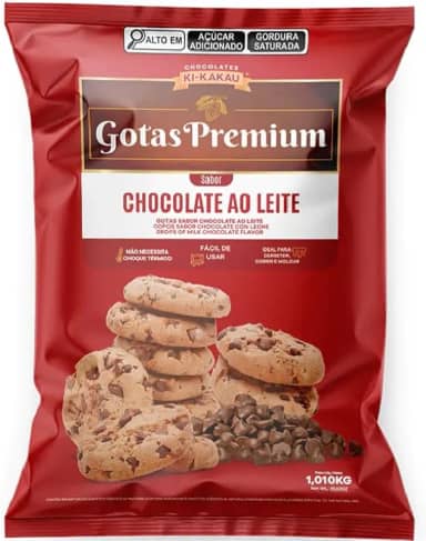 Chocolate em Gotas Premium Ao Leite 1,01kg – Kikakau – Gotas de Chocolate Profissional para Confeitaria, Recheios e Coberturas