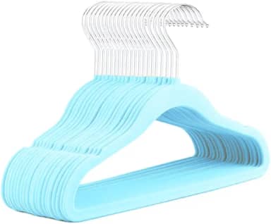 Kit 40 Cabides de Veludo Infantil 360° Antideslizante Para Roupas Camiseta Calça