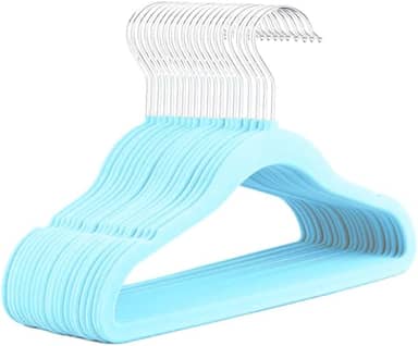 Kit 40 Cabides de Veludo Infantil 360° Antideslizante Para Roupas Camiseta Calça