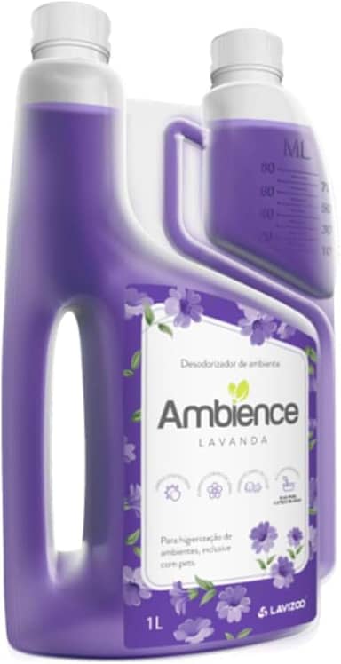 Ambience Lavizoo 1l Lavanda - Desinfetante Bactericida Concentrado Rende até 500l para Residências, Clínicas, Pet Shop, canil e gatil