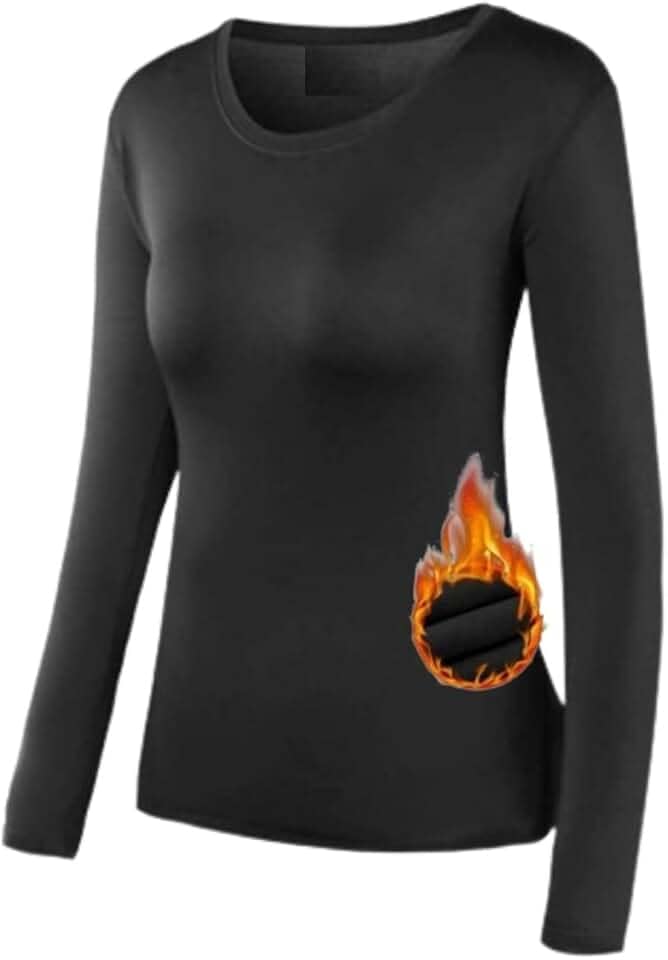 Blusa Térmica Feminina Forrada Flanelada Para Inverno Frio Segunda Pele Manga Longa Preto