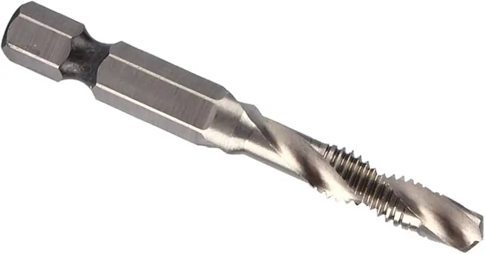 Cosiki Broca de Haste Hexagonal M6 de Alta Dureza e Broca Cônica para Metais Macios, Ferro, para Perfuração, Rosqueamento, Chanframento, Ponto de Aterramento Preciso, Adequado para Projetos DIY