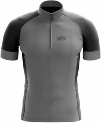 Camisa de Ciclismo Masculina com Proteção UV Modelagem Slim Manga Curta Zíper Frontal de 15 cm Tecido Poliéster 3 Bolso Traseiro Speed Cicloturismo Mtb
