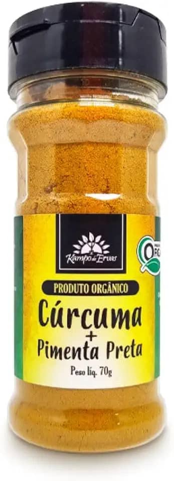 Cúrcuma com Pimenta Preta Orgânica Frasco 70g Kampo de Ervas