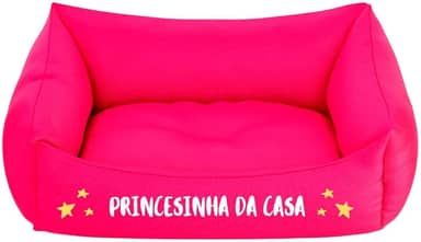 Cama De Cachorro Pet Pequeno Lavável Com Zíper Rosa Cor:Princesinha Da Casa;Tamanho:P