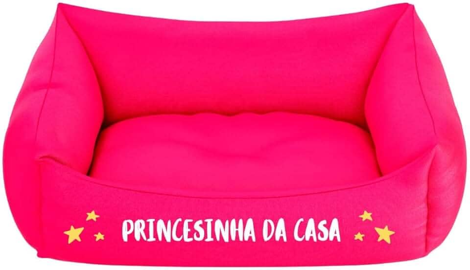 Cama De Cachorro Pet Pequeno Lavável Com Zíper Rosa Cor:Princesinha Da Casa;Tamanho:P