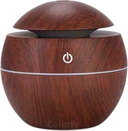 Umidificador de Ar Difusor de Aromas Ultrassônico 130ml - Óleos Essenciais, Luz LED, Bivolt - Silencioso e Portátil para Casa e Escritório (Madeira Escuro)