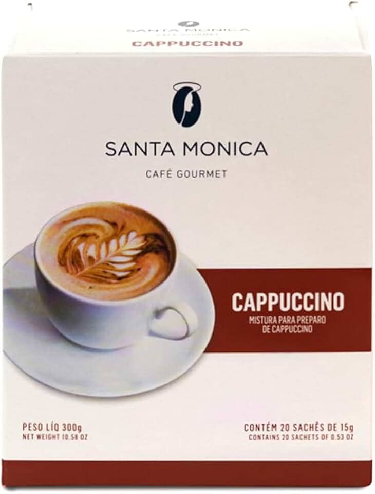 Cappuccino em pó Santa Mônica Monodose - 20 unidades