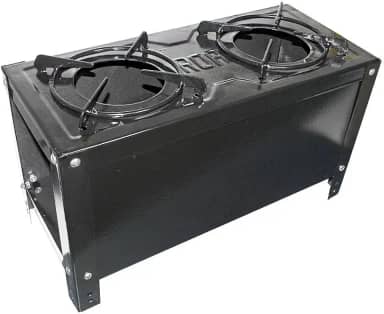 Roa Fogão a Lenha 2 Bocas Portátil com Grelha Esmaltada