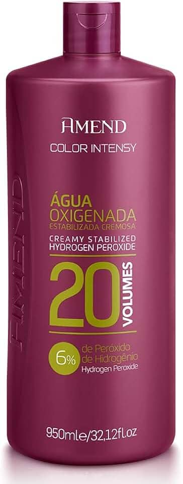 Água Oxigenada Cremosa Amend Color Intensy, Descolore E Auxilia No Tingimento Dos Cabelos, Uso Profissional, Promover A Oxidação Nos Processos De Coloração Ou Descoloração (20 Volumes, 950ml)