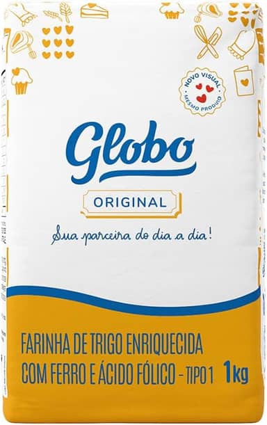 Farinha De Trigo Tipo 1 Globo Original 1 Kg - Embalagem De Papel