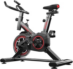 Bicicleta Ergométrica Vertical Silenciosa MAX, 3kg, Compacta e Estável, Ideal para Treino em Casa, Preto/Vermelho