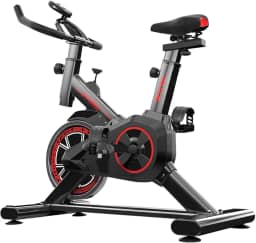 Bicicleta Ergométrica Vertical Silenciosa MAX, 3kg, Compacta e Estável, Ideal para Treino em Casa, Preto/Vermelho