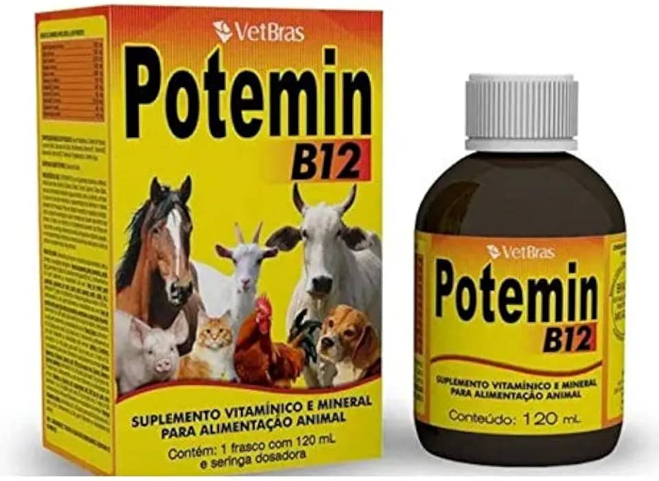 Potemin Suplemento e Mineral Para Animais B12 120 mL - VetBras