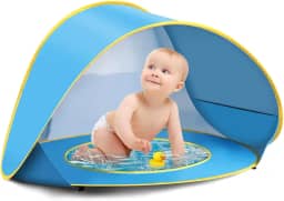 Barraca de Praia, Barraca Praia, Barraca de Paia com Piscina, Tenda para Piscina de Bolinhas, Tenda de Praia, Barraca, Cabana, Tenda, Proteção UV à Prova Vento, 130 * 85 * 70 cm