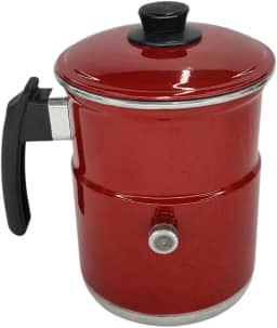 Leiteira, Fervedor de Leite com Apito 1,0L na cor vermelha.
