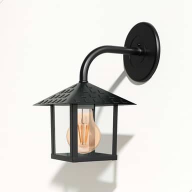 Arandela colonial Vidro preta com base e27 para parede uso interno e externo coberto bivolt (1)