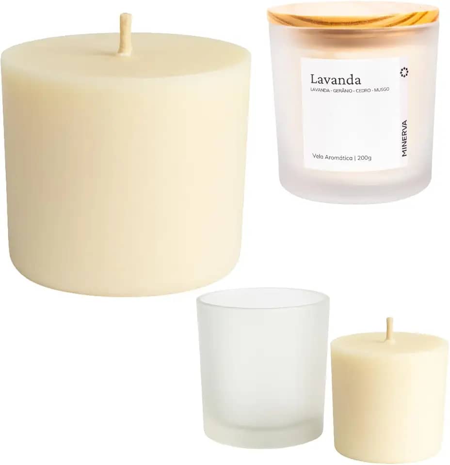 MINERVA - Refil de Vela Aromática Aromatizada Perfumada - 200g (Lavanda)