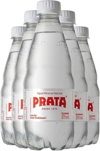 Kit 12 Água Prata Mineral Natural Com Gás Pet 370ml Pack