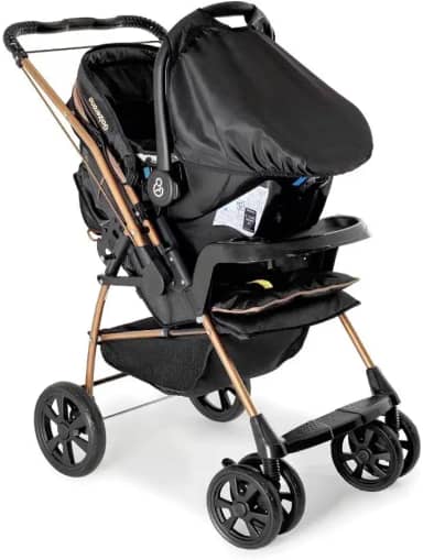 Travel System Galzerano Carrinho de Bebê Milano Reversível III 1019 Preto Golden