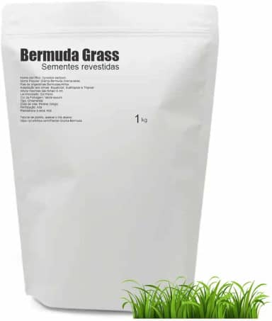 1Kg Semente de Grama Bermuda Peletizadas - Folha Fina para Jardim Campo de Futebol
