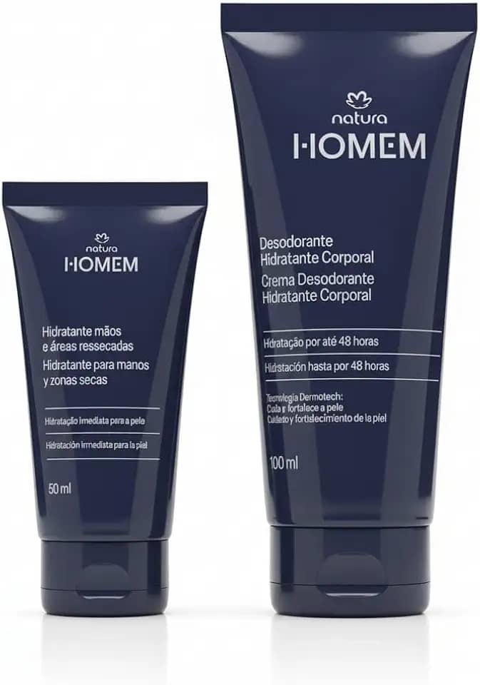 Natura Homem Kit Presente com Hidratante Corporal e Creme para Mãos