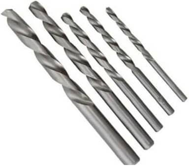 Kit 5 Brocas Metal Aço 4 5 6 8 e 10 mm Titânio Furadeira Helicoidal Cilíndrica Furar Rápido Usinagem