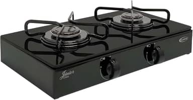 Fogão a Gás portátil Clarice Junior 2 Bocas glass preto