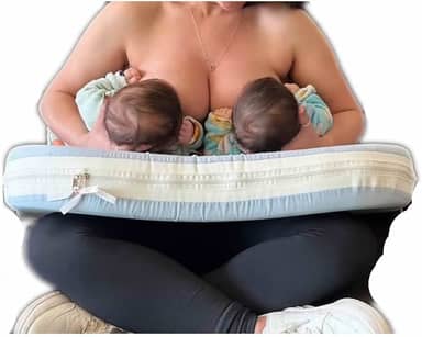 Almofada Amamentação Gêmeos Grande Azul Amamentar Gemelar