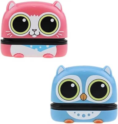 Carimbo de nome personalizado, nome personalizado para roupas de estudante de bebê capítulo dos desenhos animados selo infantil bonito para crianças, carimbo de lavagem à prova d'água não desbotado 4 estilos de animais (2 Pacote 01)